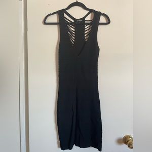 Bebe Black Knit stretch Cutout Mini Dress. Size S